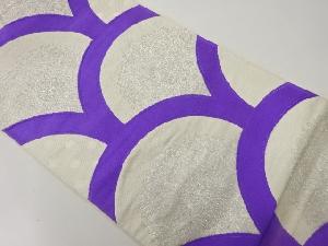 アンティーク　華紋青海波模様織り出し袋帯(材料)